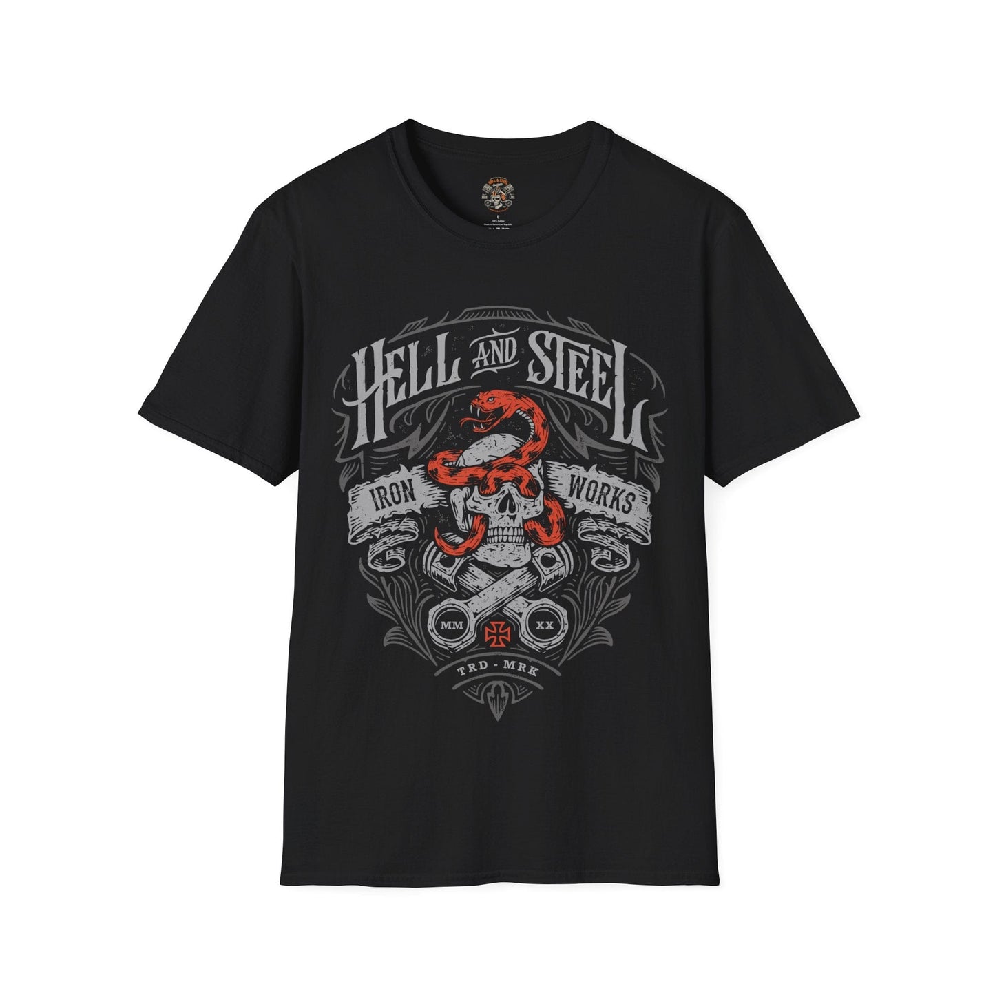 Hell And Steel Iron Works Motorcycle T-shirt
