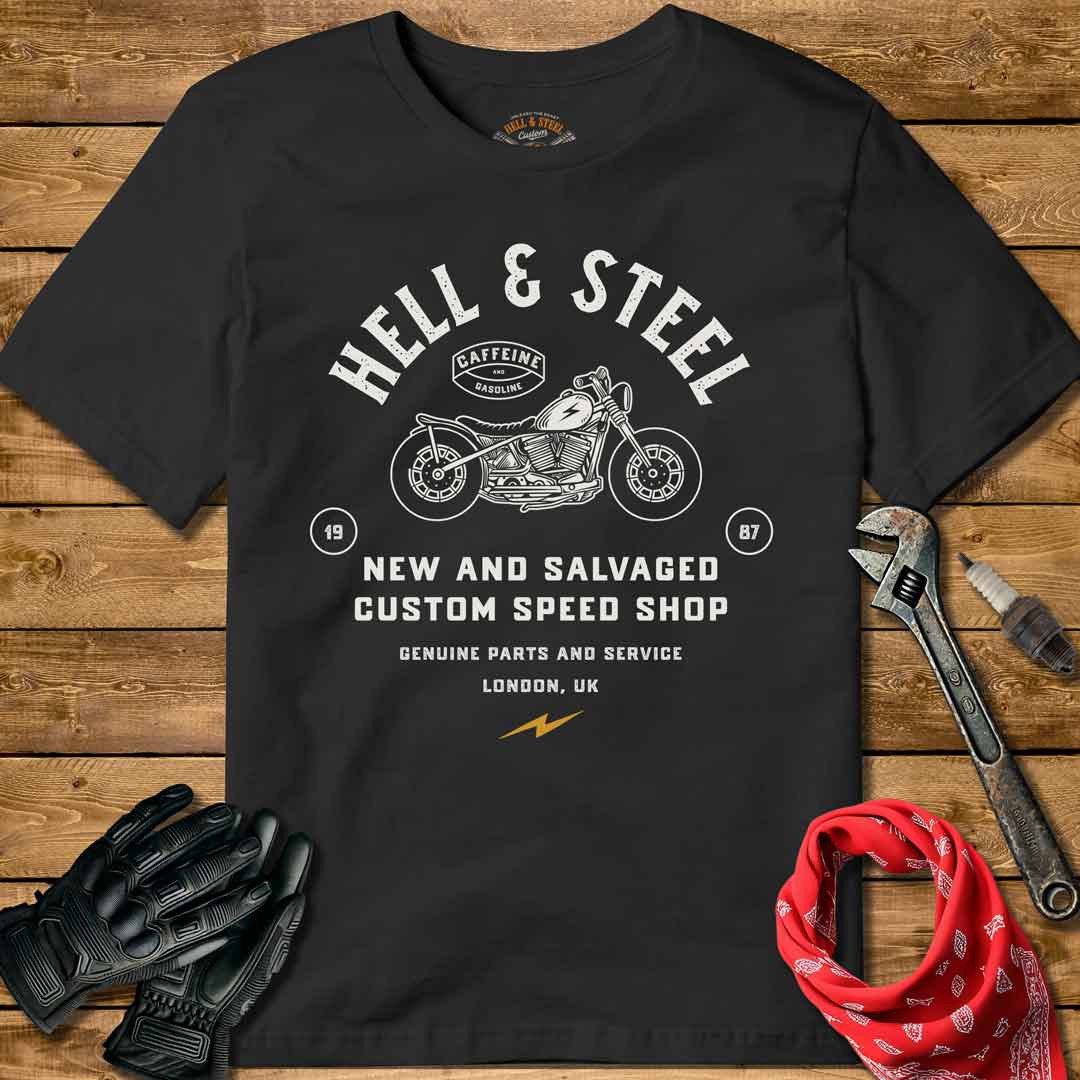 New And Salvaged Motorcycle T-shirt