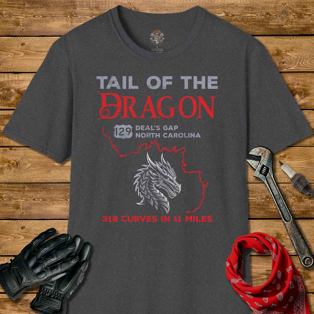 Tail Of The Dragon With Map Outline Distressed Effect