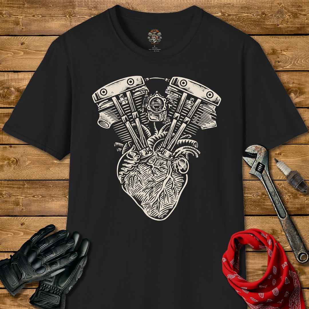 Motorcycle Engine Heart T-shirt