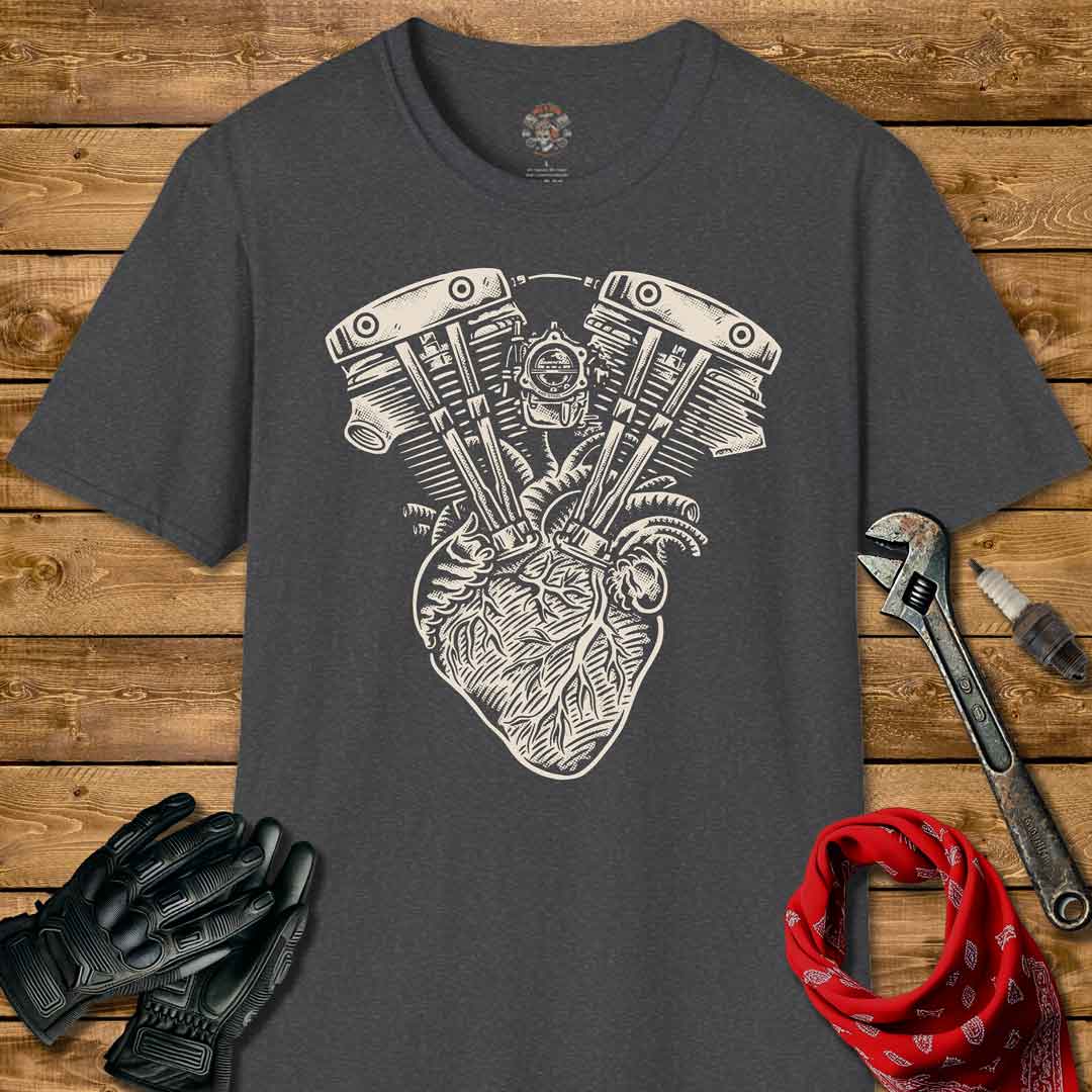 Motorcycle Engine Heart T-shirt