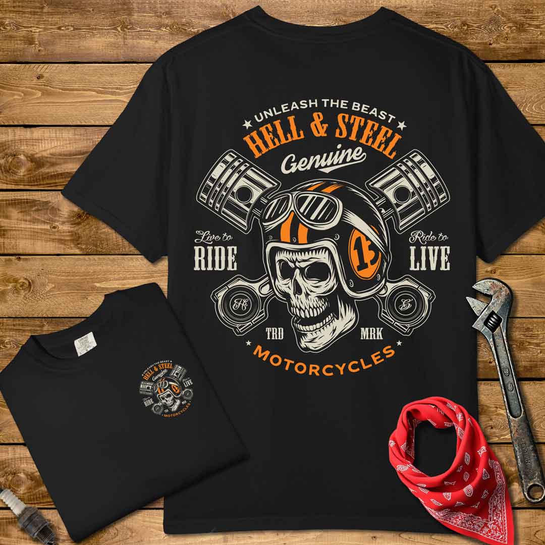 Skull And Piston Crossbones - Premium Front and Back Design