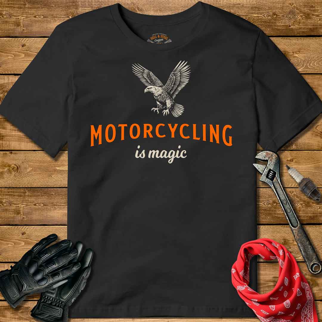 Motorcycling Is Magic Eagle T-shirt