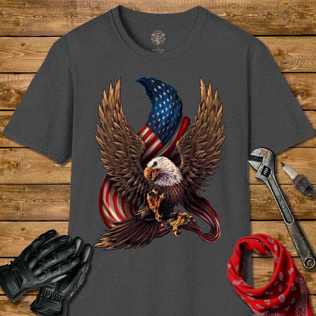 Patriotic American Eagle and Flag