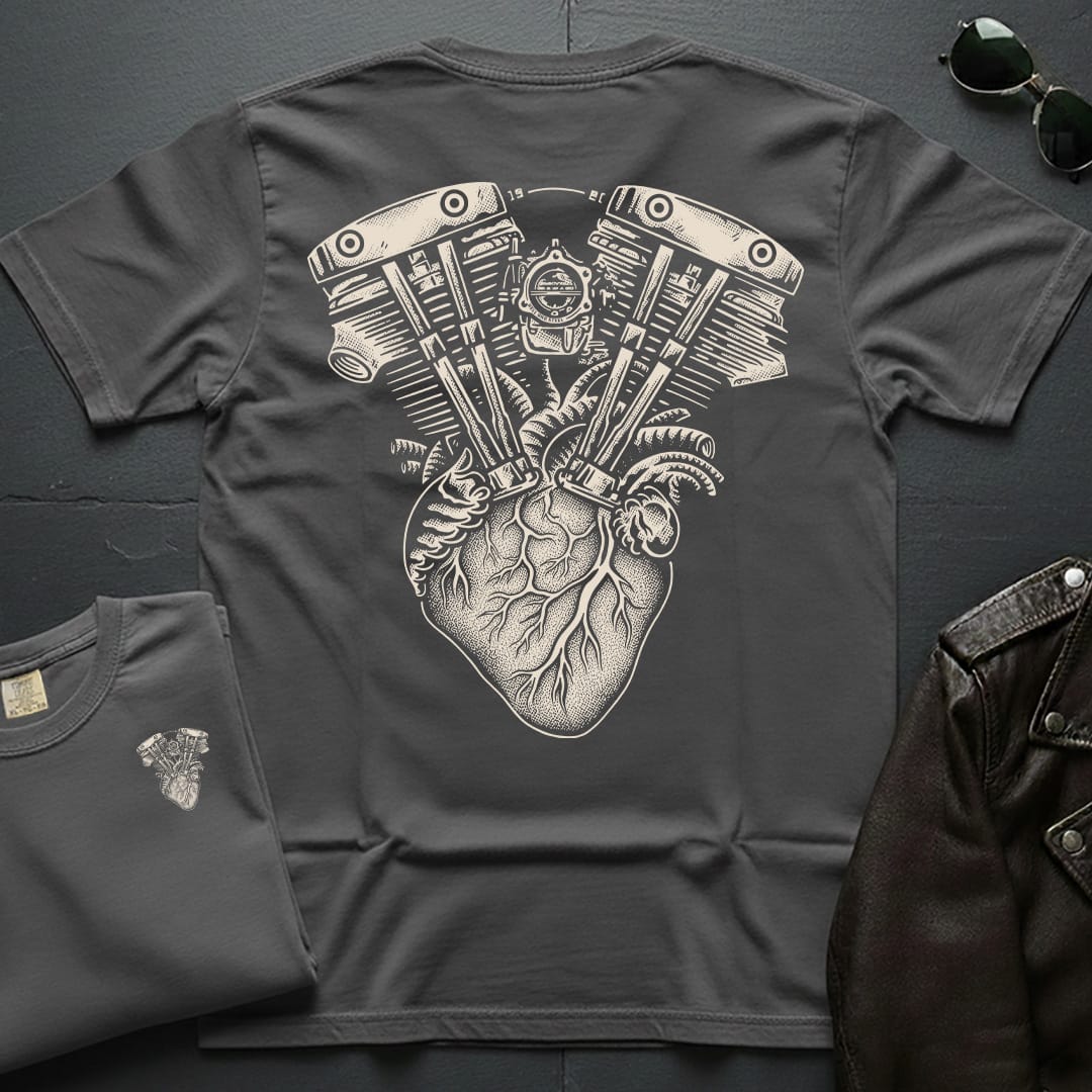 Kickstart My Heart Shovelhead 2-Sided T-Shirt