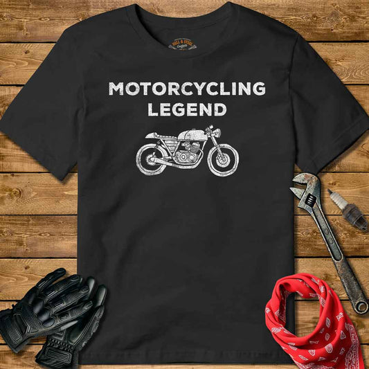 Motorcycling Legend Distressed Print T-shirt