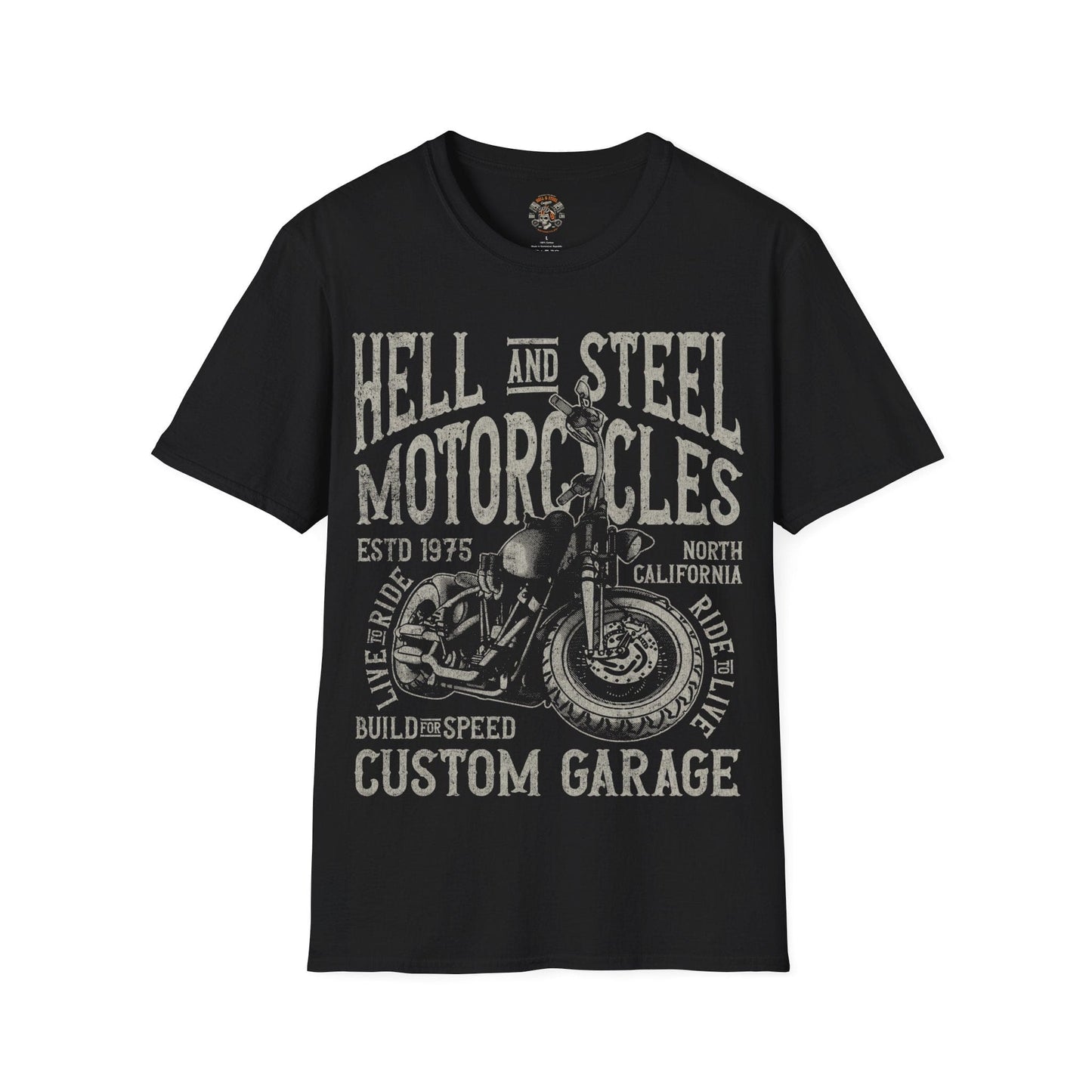 Custom Garage Motorcycle Distressed Logo T-shirt