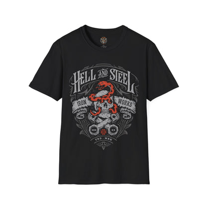Hell And Steel Iron Works Motorcycle T-shirt