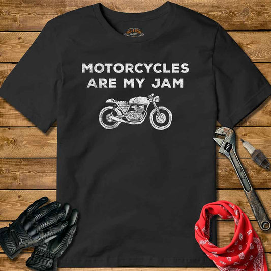 Motorcycles Are My Jam Distressed Effect T-shirt