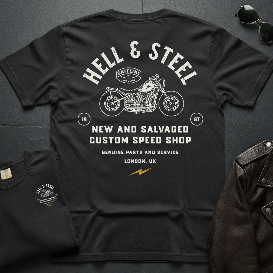 Hell And Steel New And Salvaged 2-Sided T-Shirt