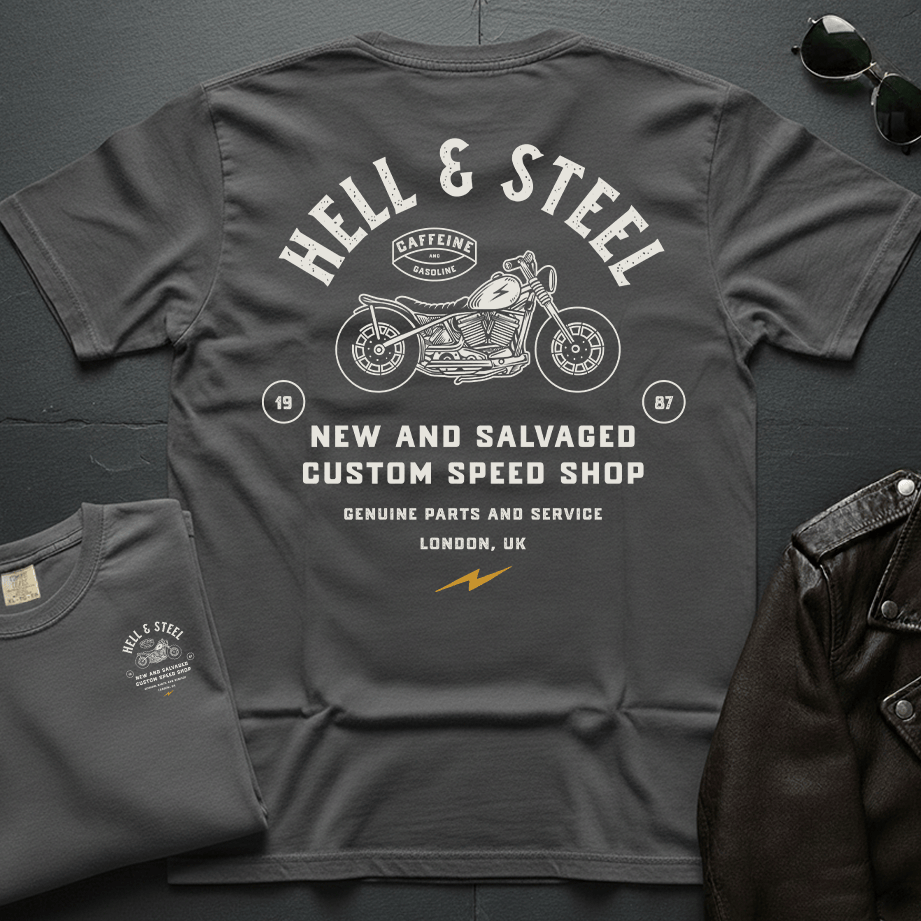 Hell And Steel New And Salvaged 2-Sided T-Shirt