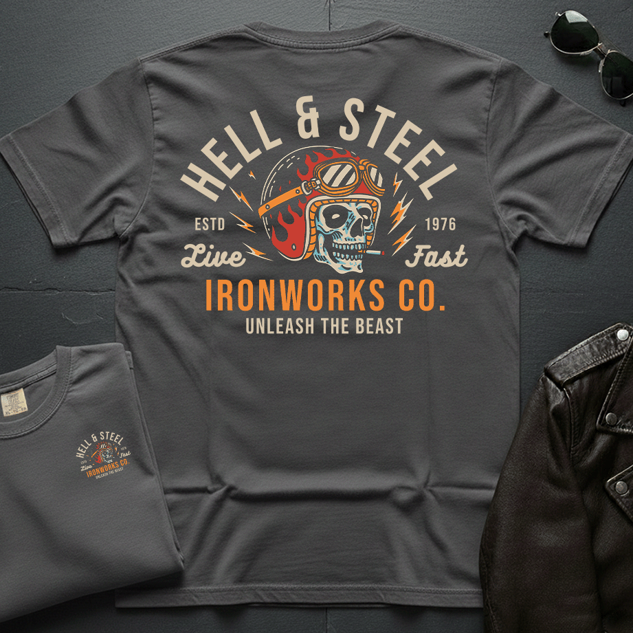 Hell & Steel Ironworks Co 2-Sided T-Shirt