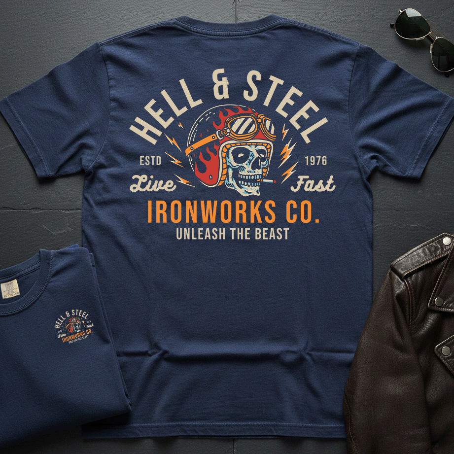 Hell & Steel Ironworks Co 2-Sided T-Shirt