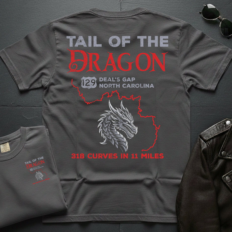 Tail Of The Dragon Map 2-Sided T-Shirt
