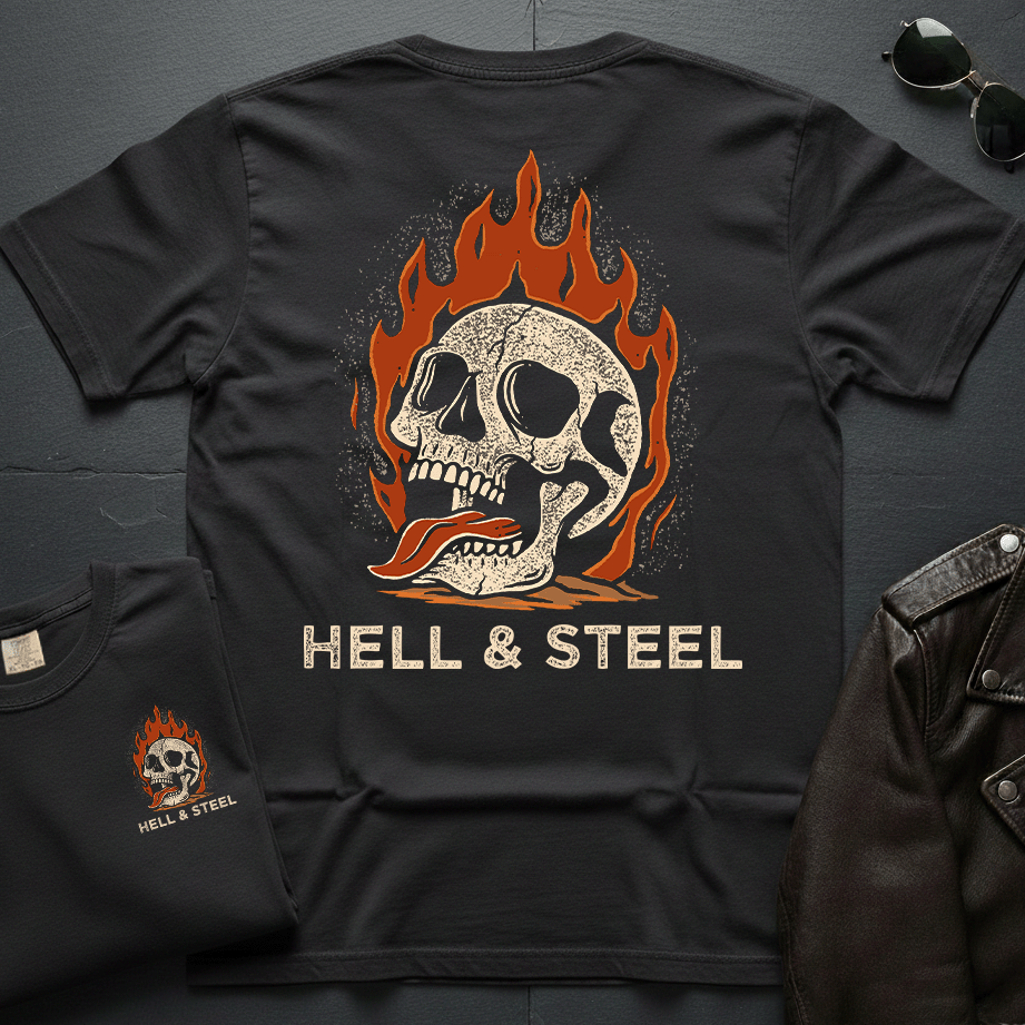 Flaming Skull 2-Sided T-Shirt