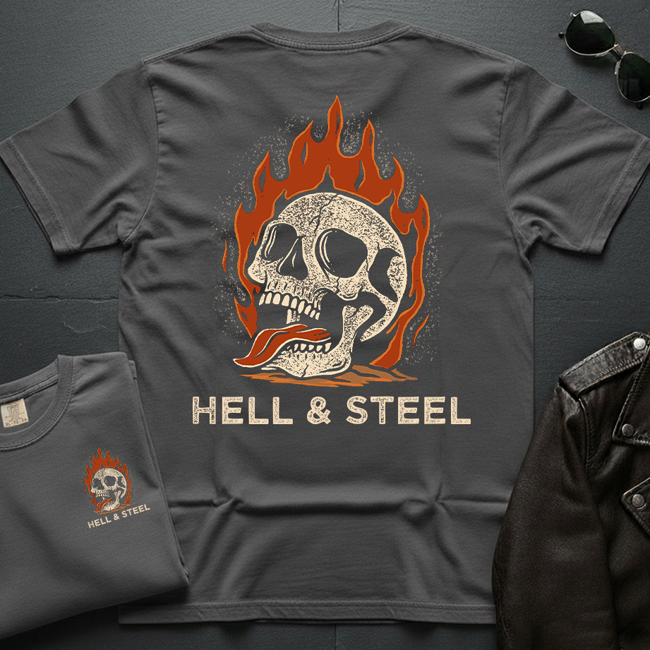 Flaming Skull 2-Sided T-Shirt