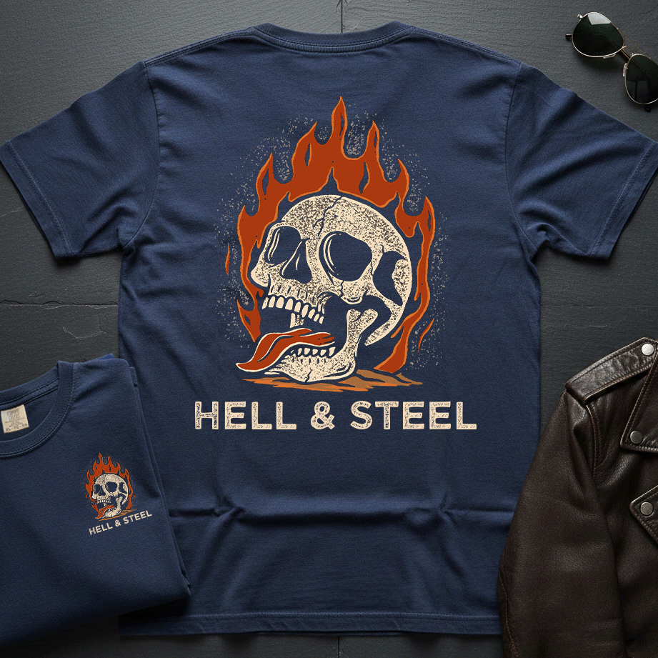 Flaming Skull 2-Sided T-Shirt