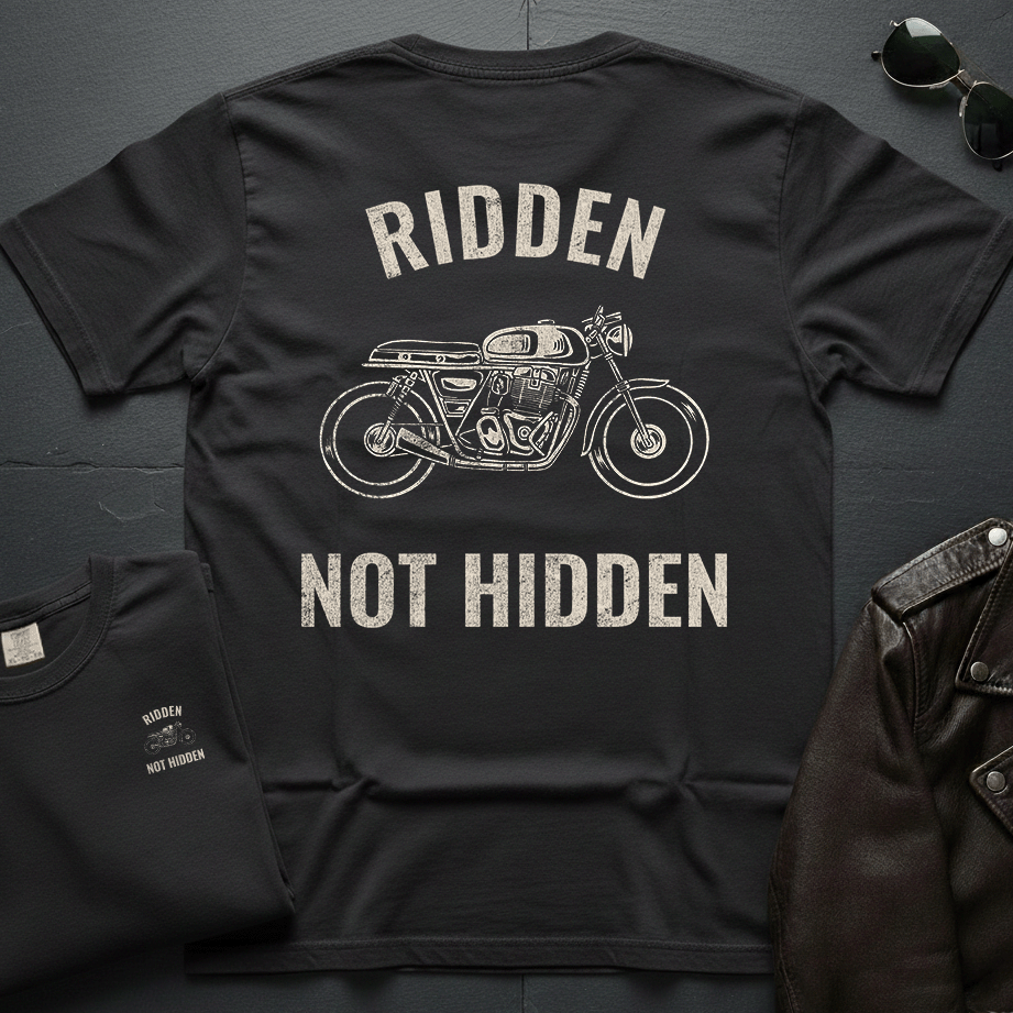 Ridden Not Hidden Distressed 2-Sided T-Shirt