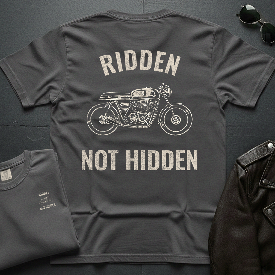 Ridden Not Hidden Distressed 2-Sided T-Shirt