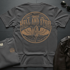 Hell And Steel Custom Parts Distressed 2-Sided T-Shirt