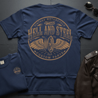 Hell And Steel Custom Parts Distressed 2-Sided T-Shirt