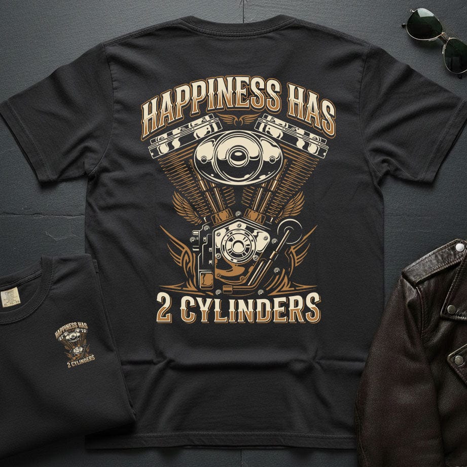 Happiness Has 2 Cylinders 2-Sided T-Shirt