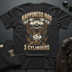 Happiness Has 2 Cylinders 2-Sided T-Shirt