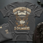 Happiness Has 2 Cylinders 2-Sided T-Shirt