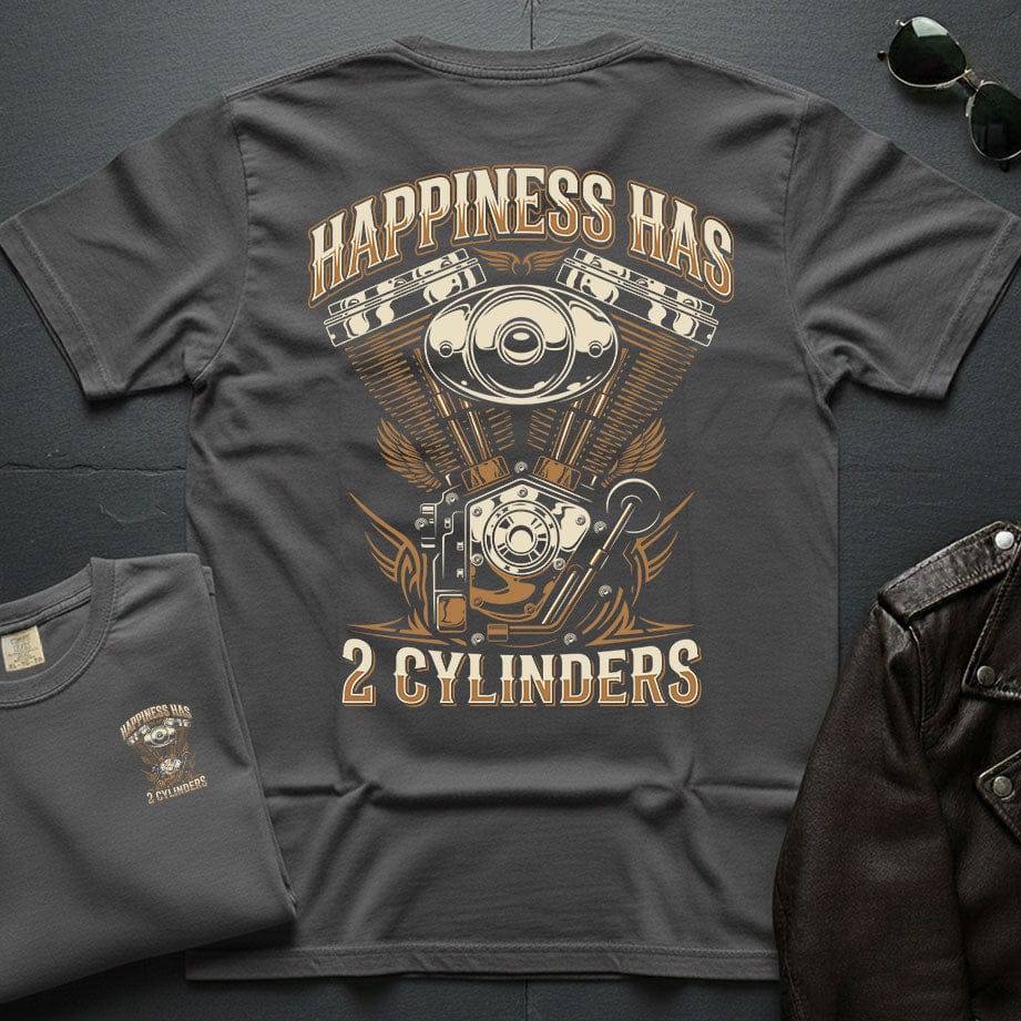 Happiness Has 2 Cylinders 2-Sided T-Shirt