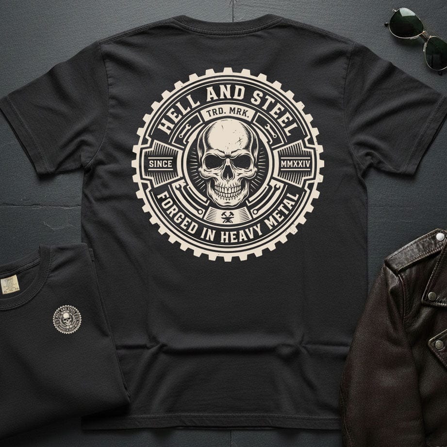 Hell and Steel Cog Badge 2-Sided T-Shirt