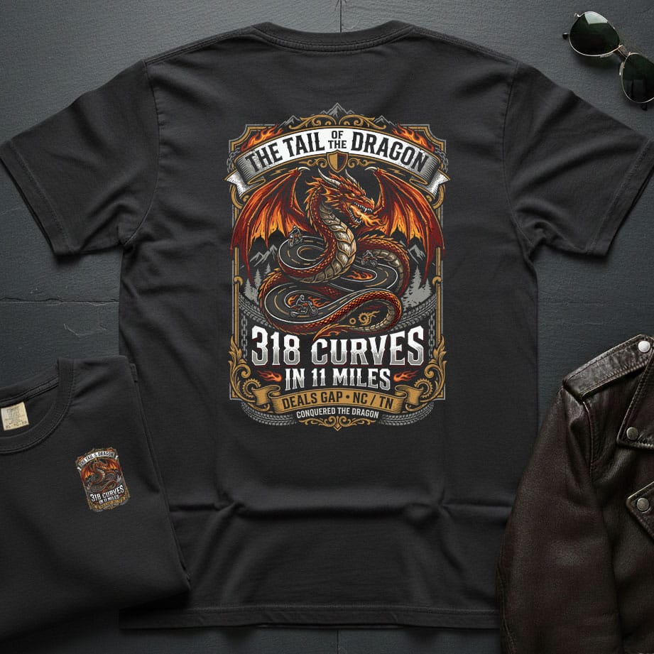 318 Curves Tail Of The Dragon 2-Sided T-Shirt