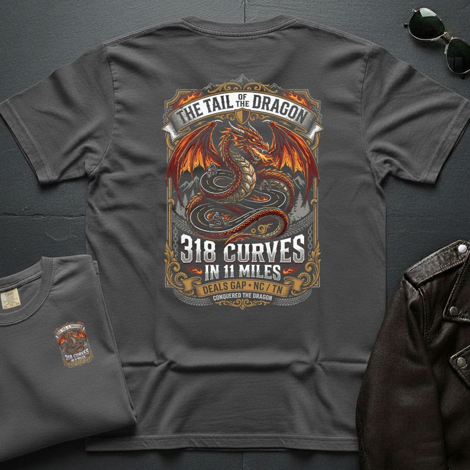 318 Curves Tail Of The Dragon 2-Sided T-Shirt