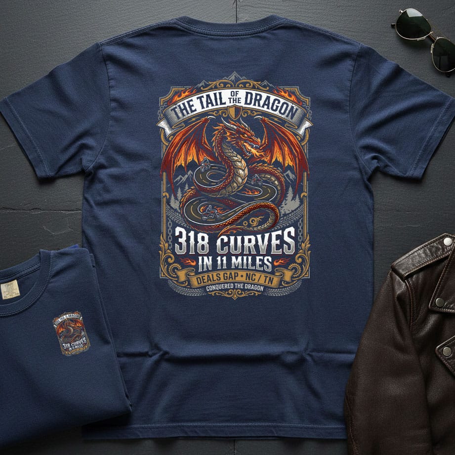 318 Curves Tail Of The Dragon 2-Sided T-Shirt