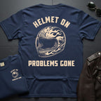 Helmet On Problems Gone 2-Sided T-Shirt