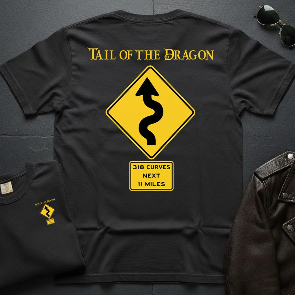 Tail of the Dragon Road Sign 2-Sided T-Shirt