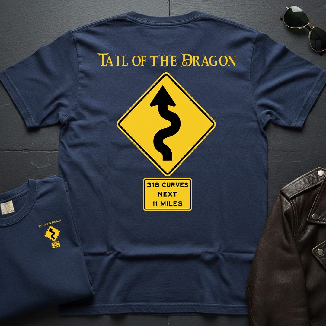 Tail of the Dragon Road Sign 2-Sided T-Shirt