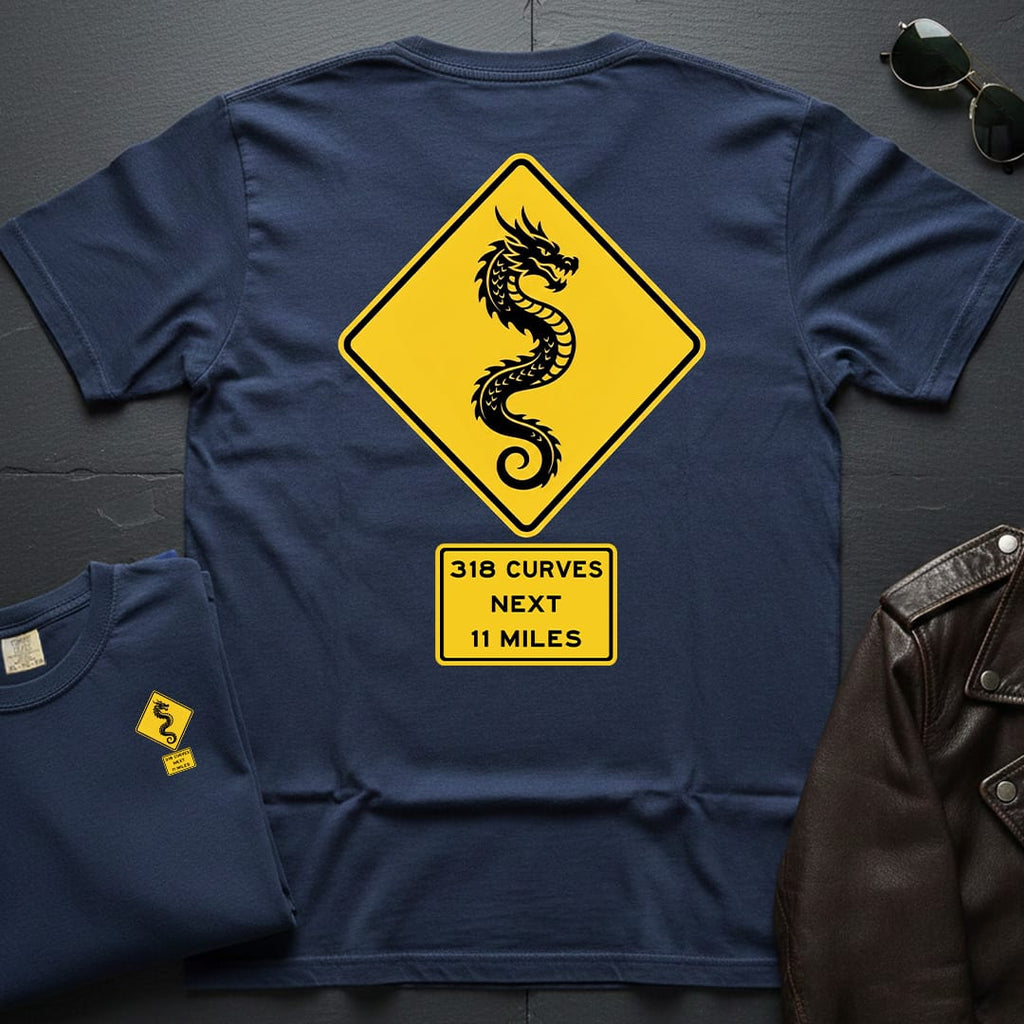 Tail of the Dragon Curve Sign 2-Sided T-Shirt