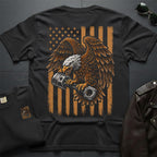 Copper Eagle Piston and Flag 2-Sided T-Shirt