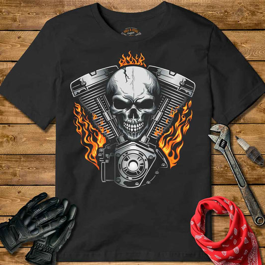 V-Twin Flames Motorcycle T-shirt