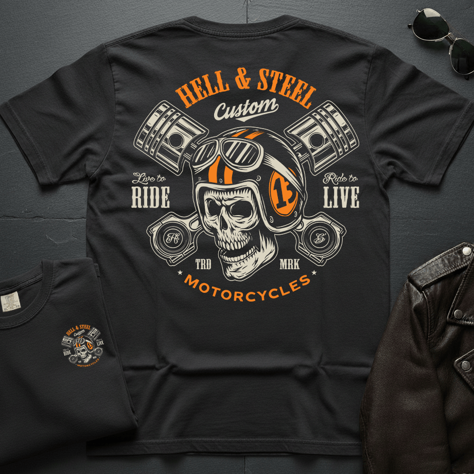 Hell and Steel Skull Badge T-Shirt