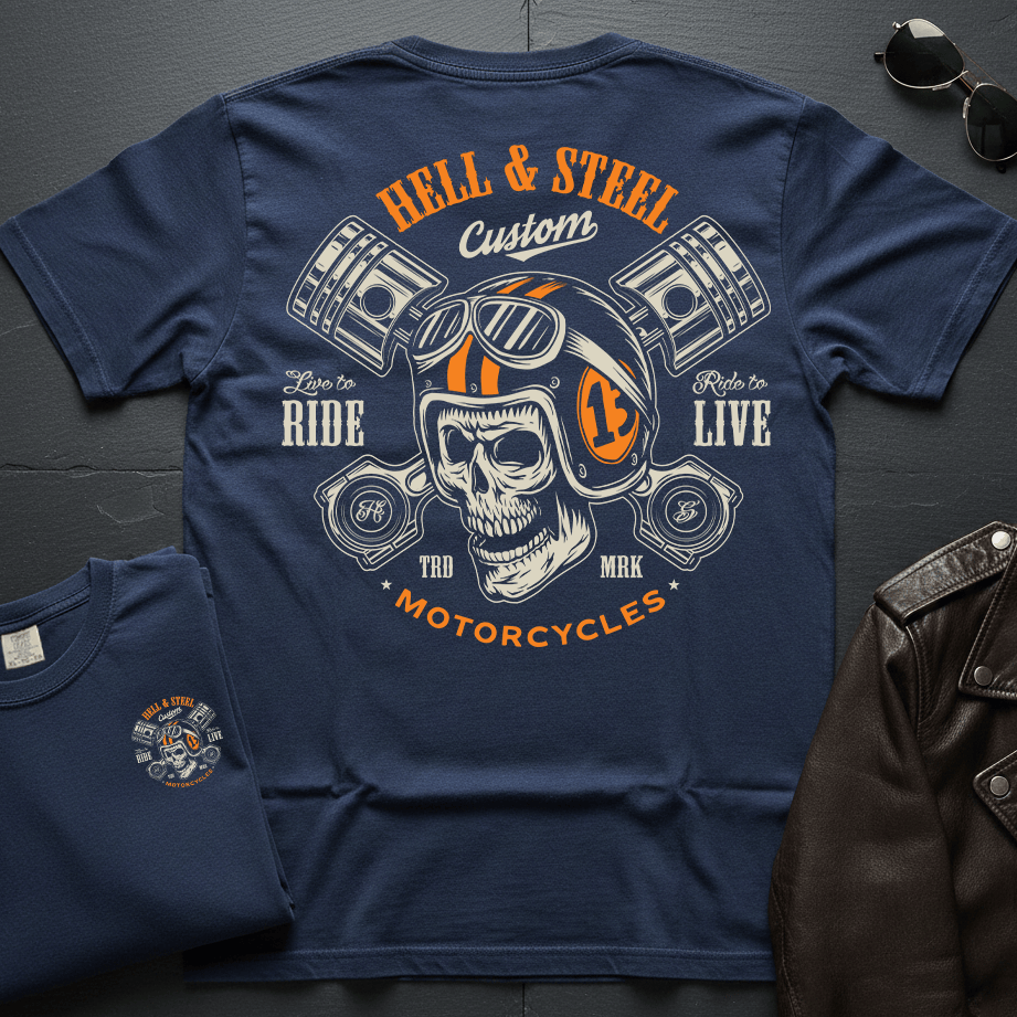 Hell and Steel Skull Badge T-Shirt