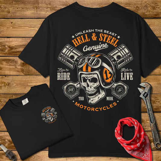 Skull And Piston Crossbones - Premium Front and Back Design