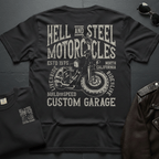 Hell And Steel Custom Garage 2-Sided T-Shirt