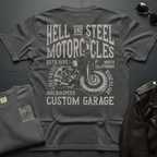 Hell And Steel Custom Garage 2-Sided T-Shirt