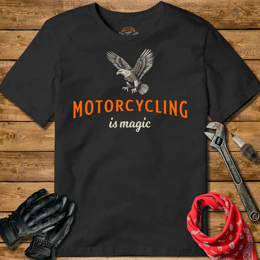 Motorcycling Is Magic Eagle T-shirt