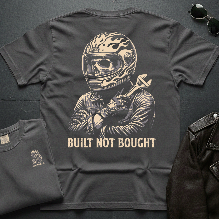 Built Not Bought Biker 2-Sided T-Shirt