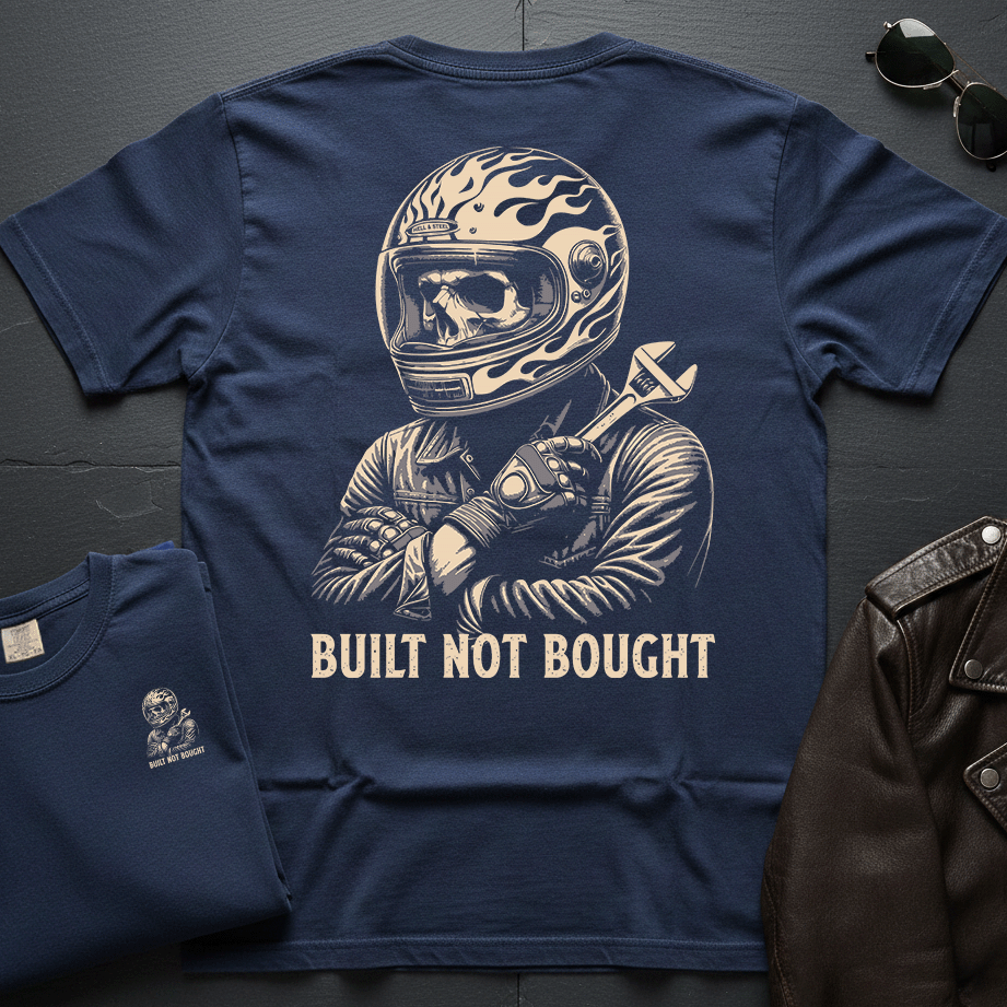 Built Not Bought Biker 2-Sided T-Shirt