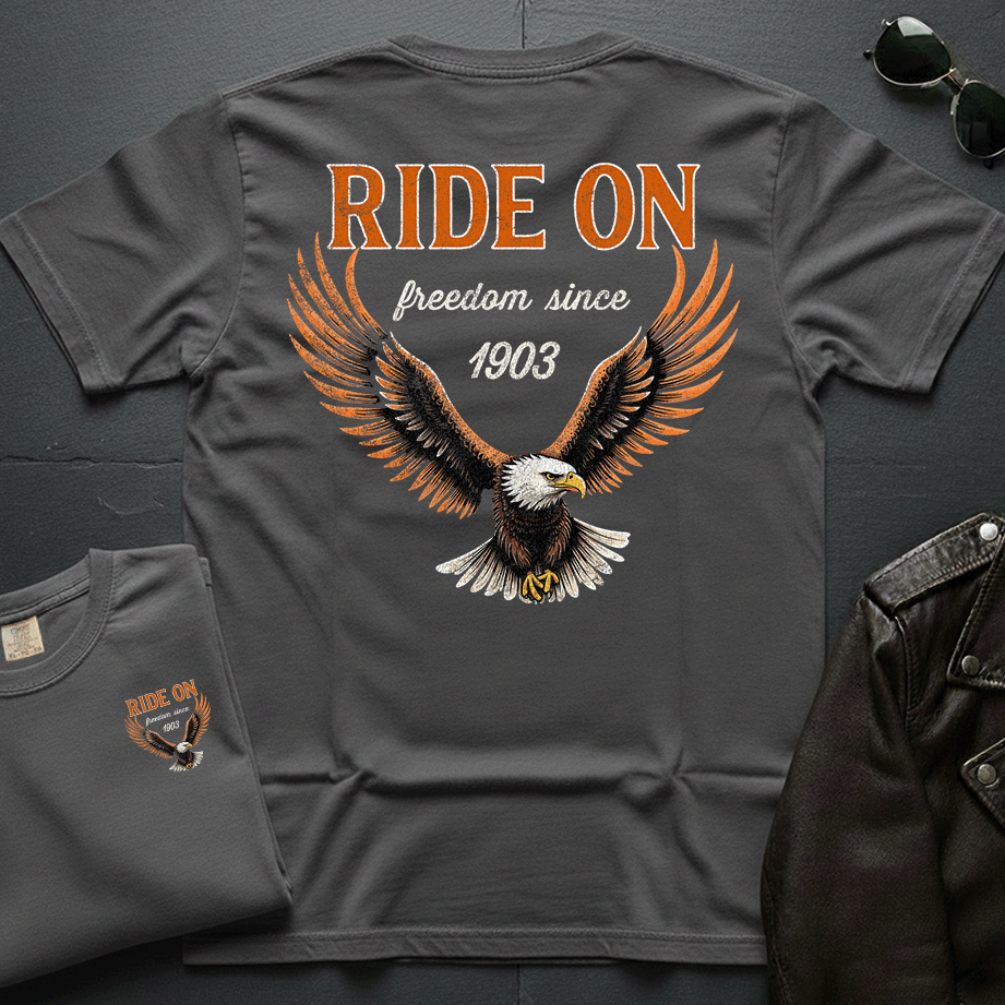 Ride On Distressed 2-Sided T-Shirt