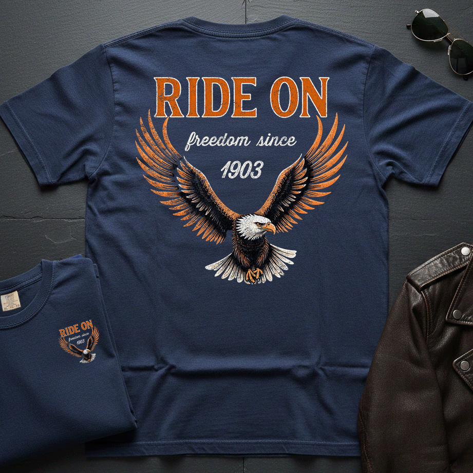 Ride On Distressed 2-Sided T-Shirt