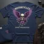 Motorcycles And Mascara 2-Sided T-Shirt